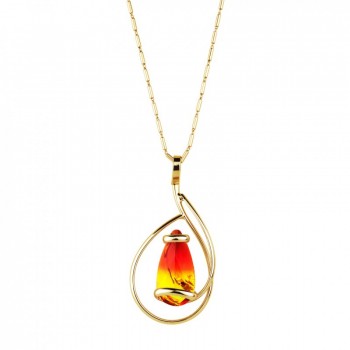 Necklace Elegant Fire Opal